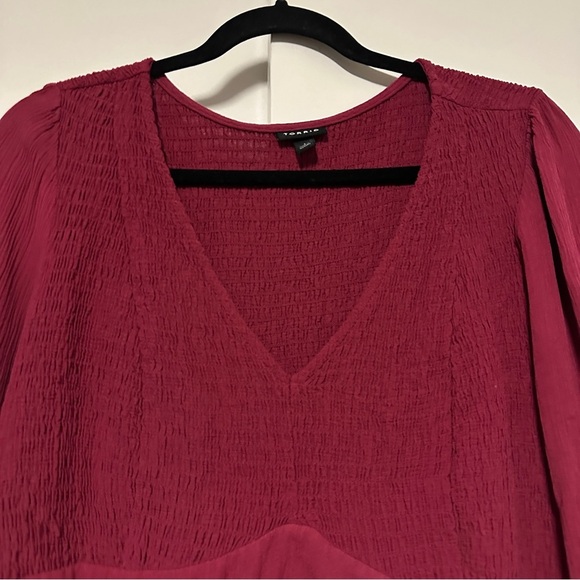 Torrid Women's raspberry Gauze Smocked Babydoll Top Size 1X - Picture 4 of 8